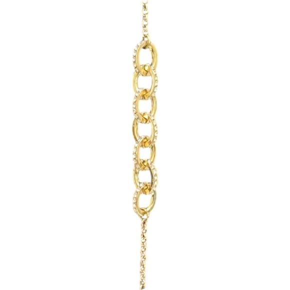 Charter Club Gold Tone Crystal Rings Station Necklace 30" Bracelet Earrings Set - Picture 2 of 6